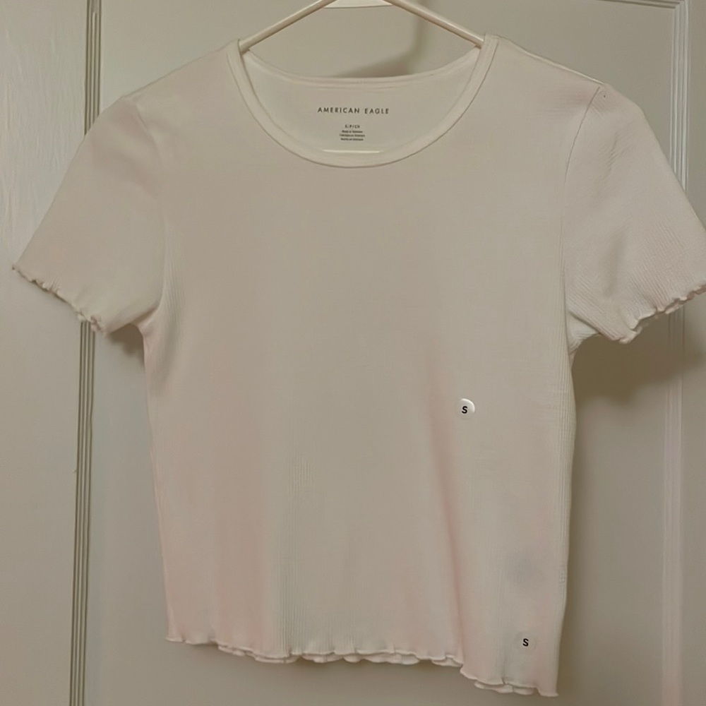 White T- Shirt Crop Top AE